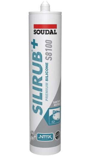 Soudal silirub+ s8100 neutraal | sanitairkit | ral 9010 | 300 ml - 134444