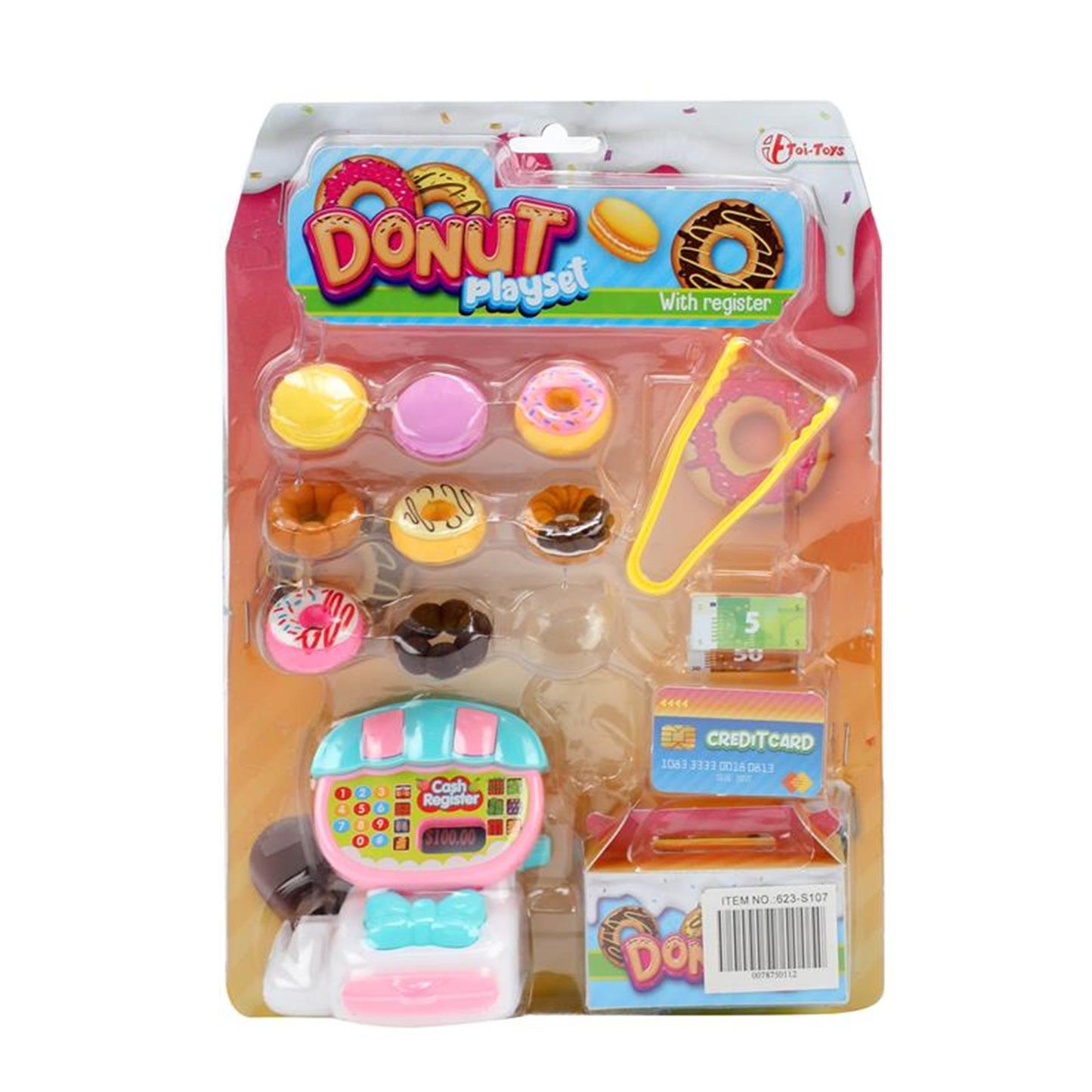 Toi-toys toi giocattoli set da gioco ciambella + registratore di cassa e pinze