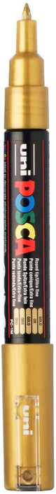 Posca uni verfmarker 1mc goud - conische punt - 1 mm