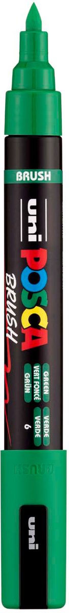 Pennarello Uni posca pc5br verde - punta pennello 1-4 mm