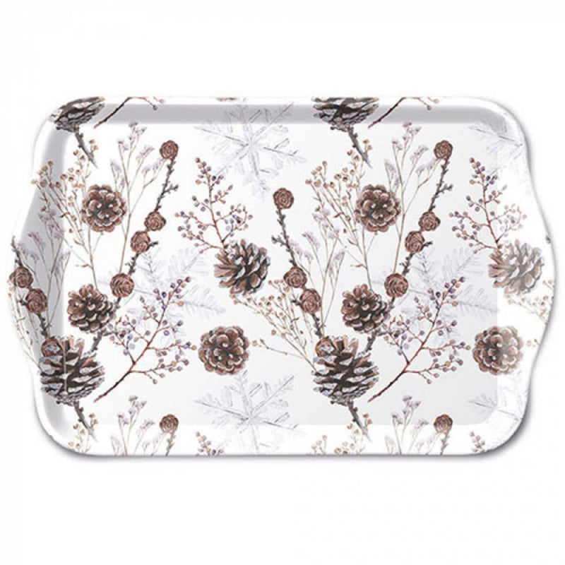 Bandeja Ambiente 13x21cm piñas blanco