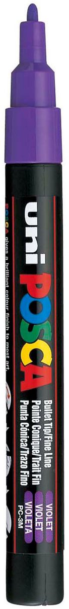 UNI-POSCA Posca Marker, AFM PC-3M, spessore della linea 0,9-1,3 mm, fine, viola, 1 pezzo