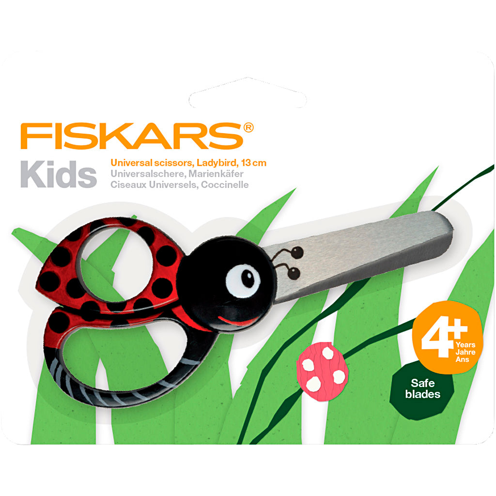 Fiskars tijeras para niños con motivo animal, mariquita, l: 13 cm, 1 pieza