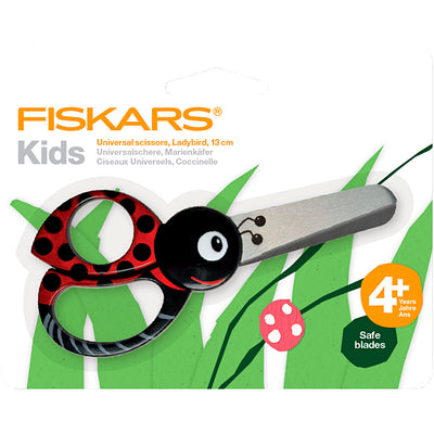 Fiskars Scissori per bambini con motivo animale, coccinella, l: 13 cm, 1 pezzo