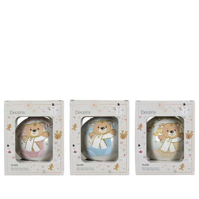 Palle di Natale Decoris il mio primo Natale ã˜10cm in vetro 3 assortiti