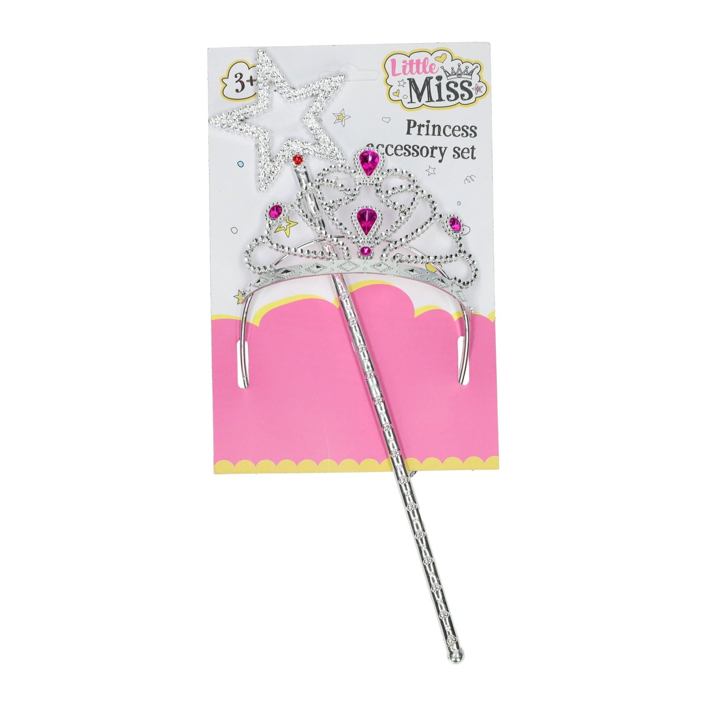 Set di accessori principessa: tiara e bacchetta magica