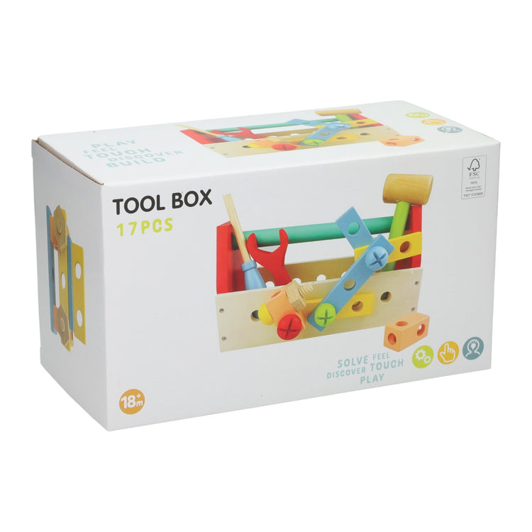 Cassetta degli attrezzi in legno per bambini - 25x12x14 cm