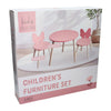 Conjunto de mesa de madera con 2 sillas mariposa - rosa