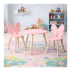 Conjunto de mesa de madera con 2 sillas mariposa - rosa
