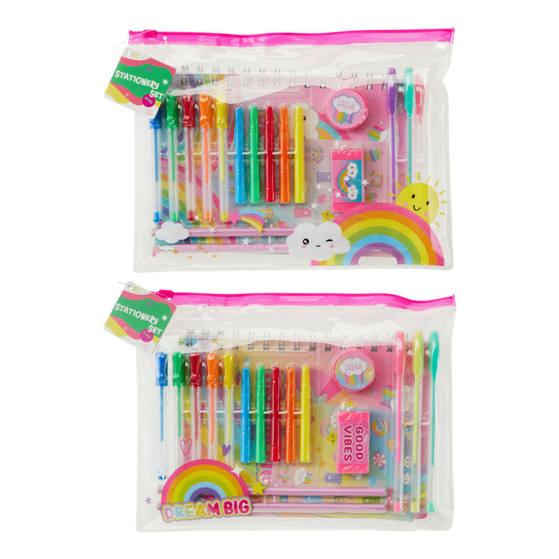 Allegro set di cancelleria - con quaderno e adesivi - 19 pz.