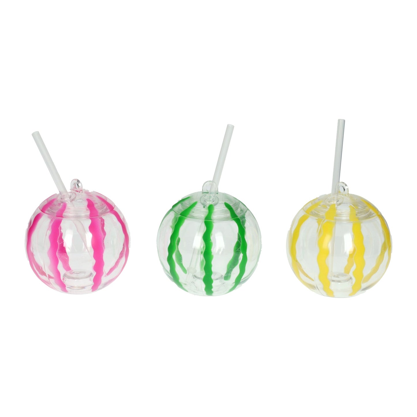 Drinking cup in ball shape with lid 500ml including straw