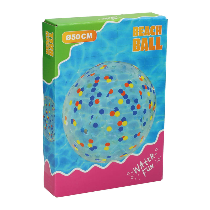 Pallone da spiaggia trasparente con pois - 50 cm