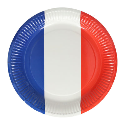 Piatto di carta 23 cm bandiera francese olandese