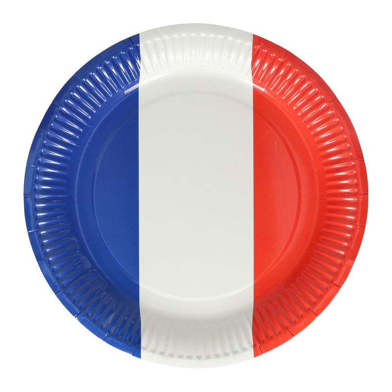 Piatto di carta 23 cm bandiera francese olandese