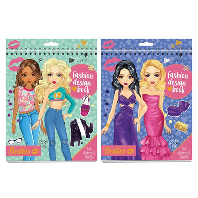 Besties Diseño de moda Color y Libro de pegatinas