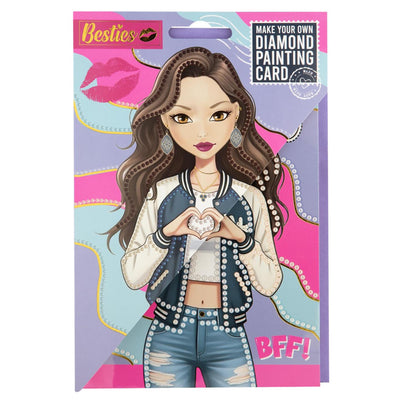 Biglietto per pittura con diamanti Besties + busta