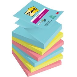 Z-notes post-it super sticky 76x76mm assorted pack 6 pieces 90 sheets