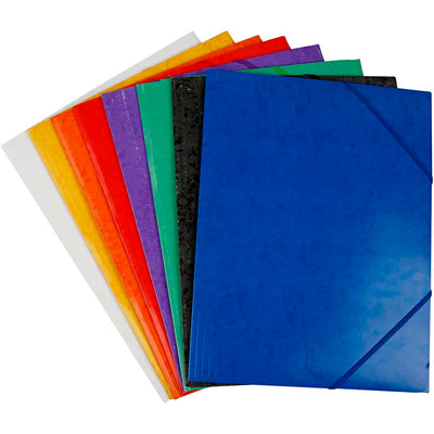 Cartella con patta ed elastici, a4, misura 22,9×32,4 cm, vari colori, 8x3 pezzi, 24 pezzi 1 scatola