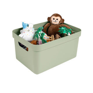 Caja de almacenamiento para el hogar Sigma 13l verde 350x246x183mm | 3 piezas