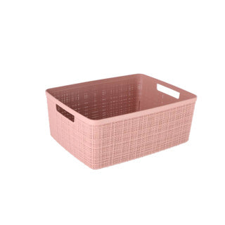 Cesta de almacenamiento de yute de curvor m 12l rosa amanecer