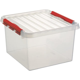 Sunware q-line box 26l transparant rood | 2 stuks