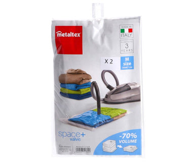 Bolsa de vacío Metaltex y válvula hermética M Juego de 2 50x67 cm