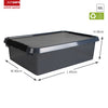 Caja de almacenamiento Comfort line 32 litros transparente gris negro 60 x 40 x 18 cm | 2 piezas