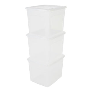 Iris Storage Bin 30L Conjunto de 3 con tapa
