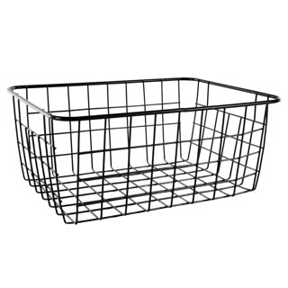 Cesta de rejilla 28x22x12,5cm negro mate | 3 piezas
