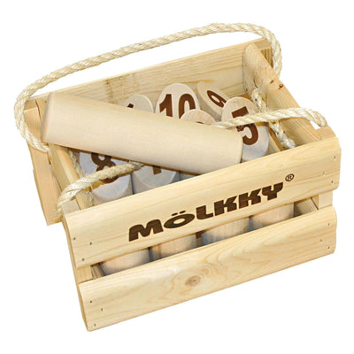 Tactic mölkky – vang- en werpspel - origineel fins houten werpspel in luxe houten draagkist – duurzaam berkenhout – met gratis score-app