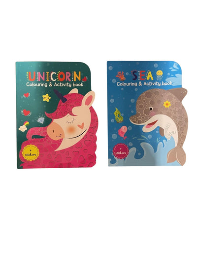 Libro de actividades y colorear con formas.