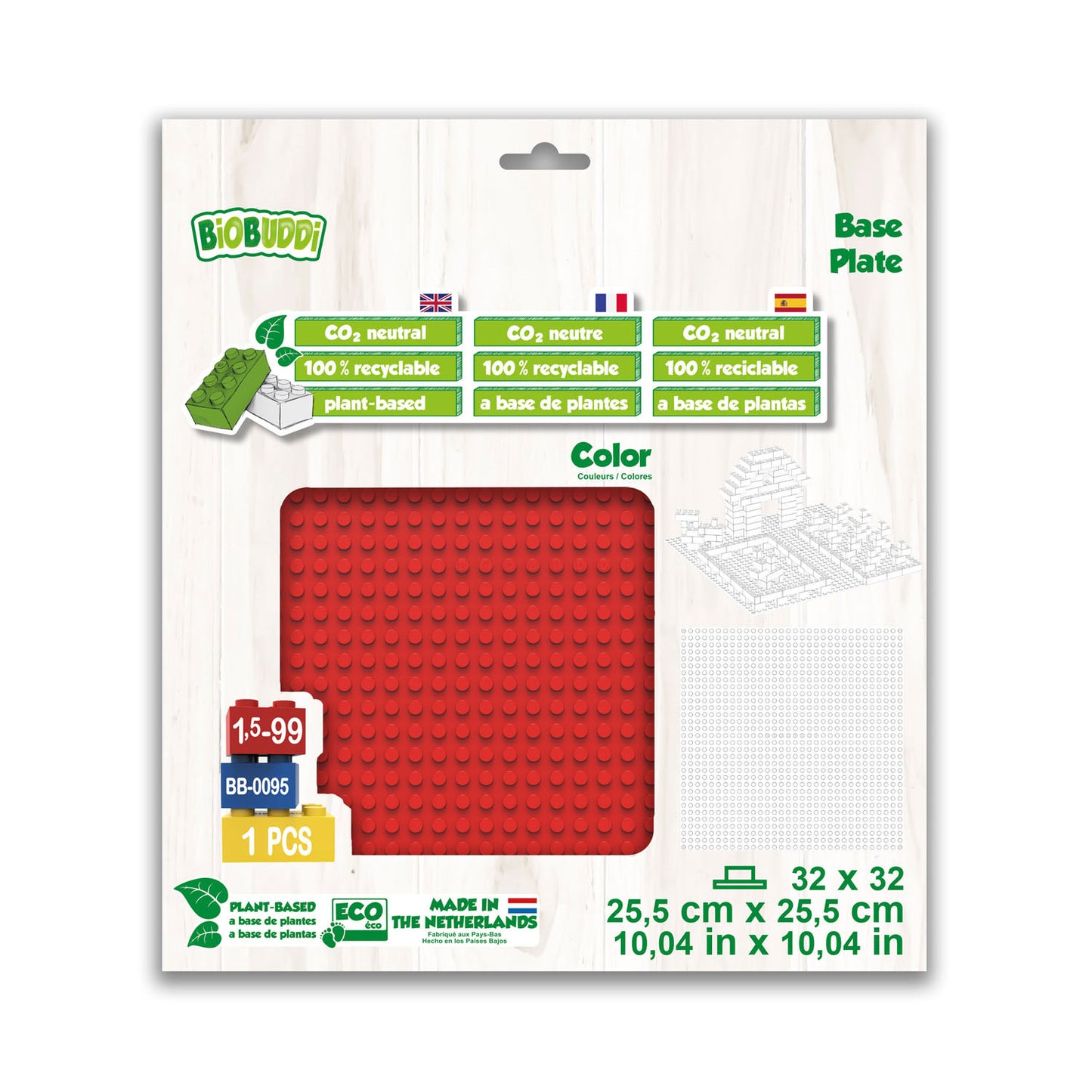 Placa de tierra Biobuddi Red, 32x32