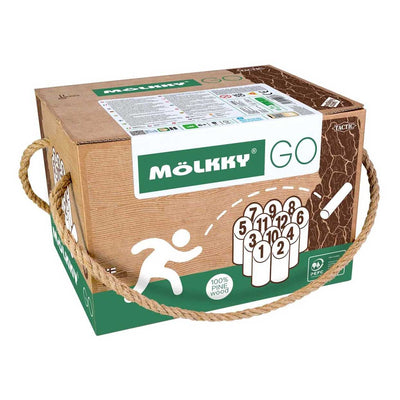 Selecta molkky go grenenhout werpspel met 12 kegels