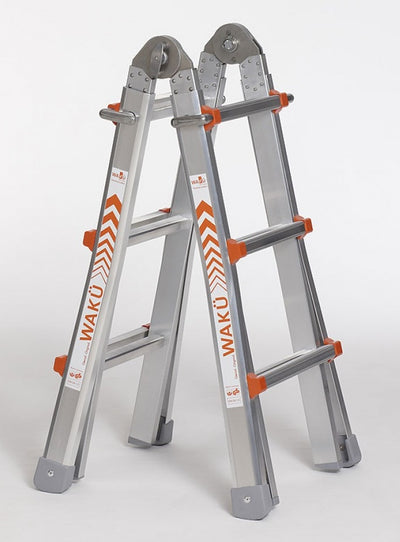 Waku escalera plegable telescópica profesional 4x3 peldaños waku - 1413800100