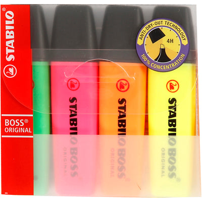 ABI markers, neon green, neon orange, neon pink, neon yellow, 4 piece 1 box