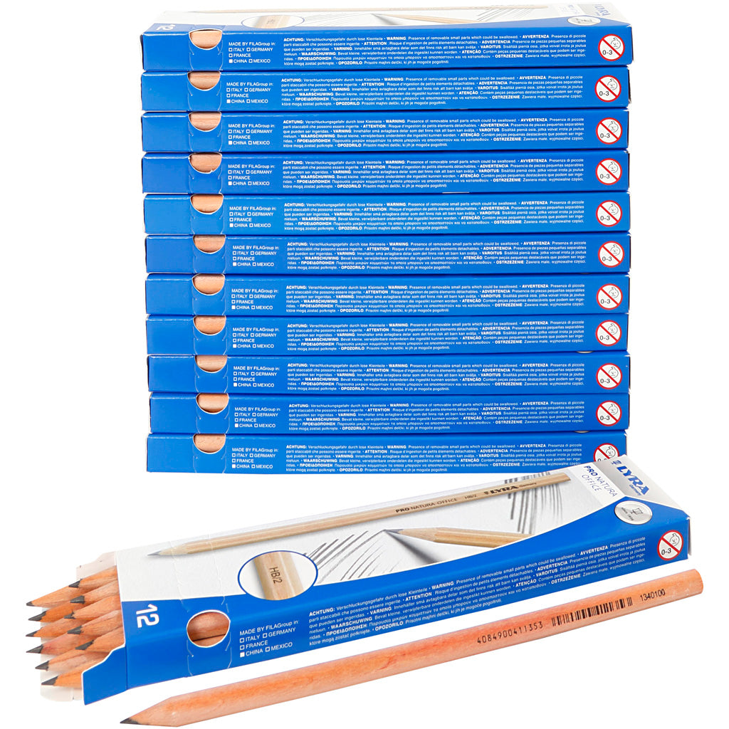 Schoolpotloden, l: 18 cm, hb, dikte 7 mm, vulling 2 mm, 12x12 stuk 1 doos