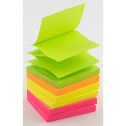 Notas pop-up office depot 76x76mm surtido neon zigzag reposicionables 100 hojas
