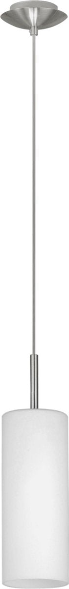 Eglo troy 3 - hanglamp - 1 lichts - ø105mm. - nikkel-mat - wit gelakt