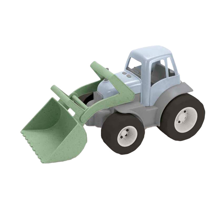 Dantoy tractor met voorlader groen blauw, 30cm