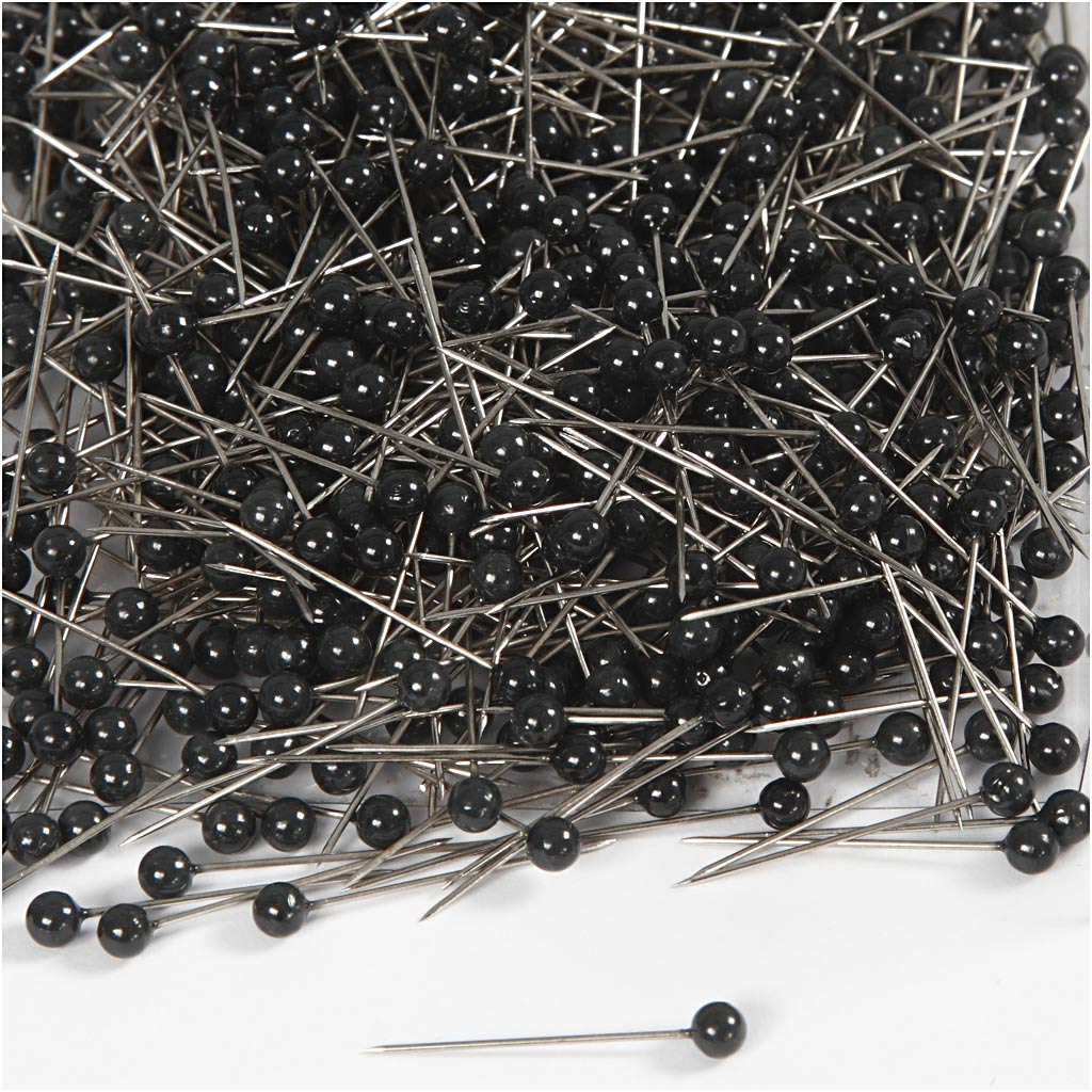 Alfileres para tarjetas de empresa Creativ, l: 25 mm, d 4 mm, negro, 1000 piezas 1 caja