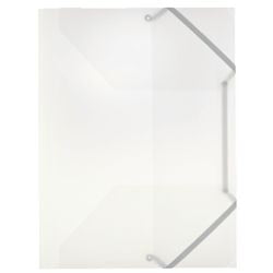 Folders od pp 500g m2 a4 32x24.5cm transparent white 3 flaps elastic closure