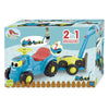 Ecoiffier tractor met aanhanger en grasmaaier