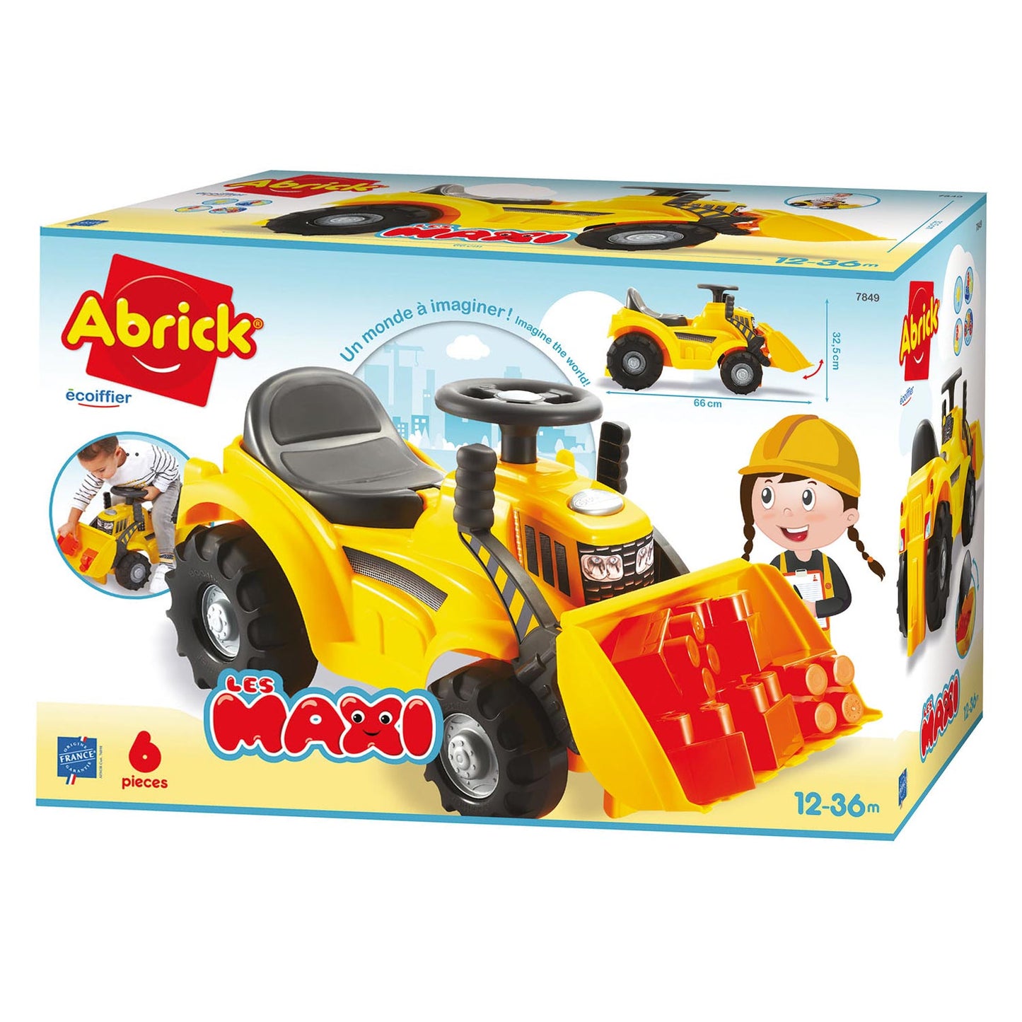 Abrick Maxi Tractor para caminar con cargador frontal