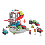 Abrick ecoiffier garage met transporter en auto's - afbeelding 3