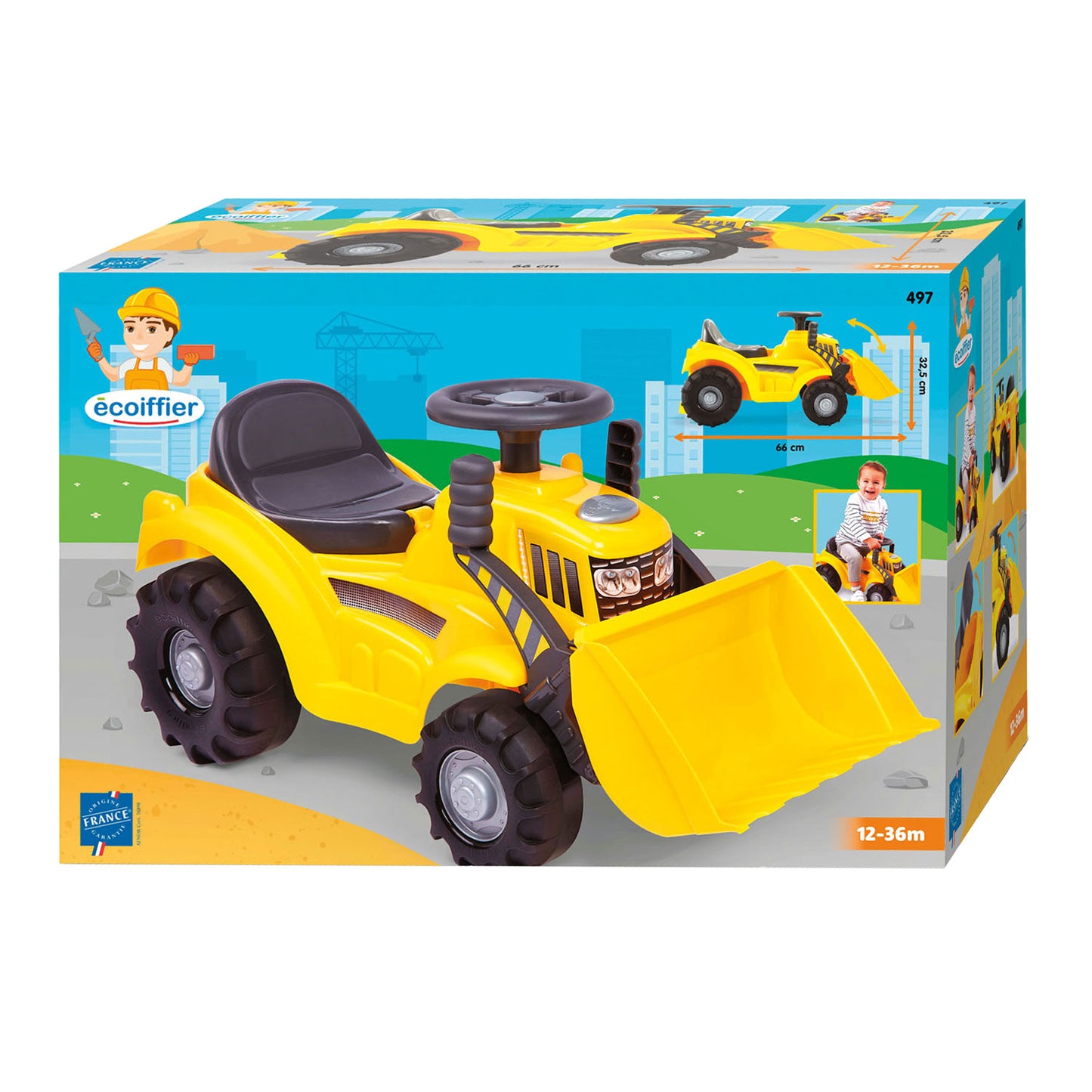 Ecoiffier Maxi Walking Tractor con caricatore anteriore