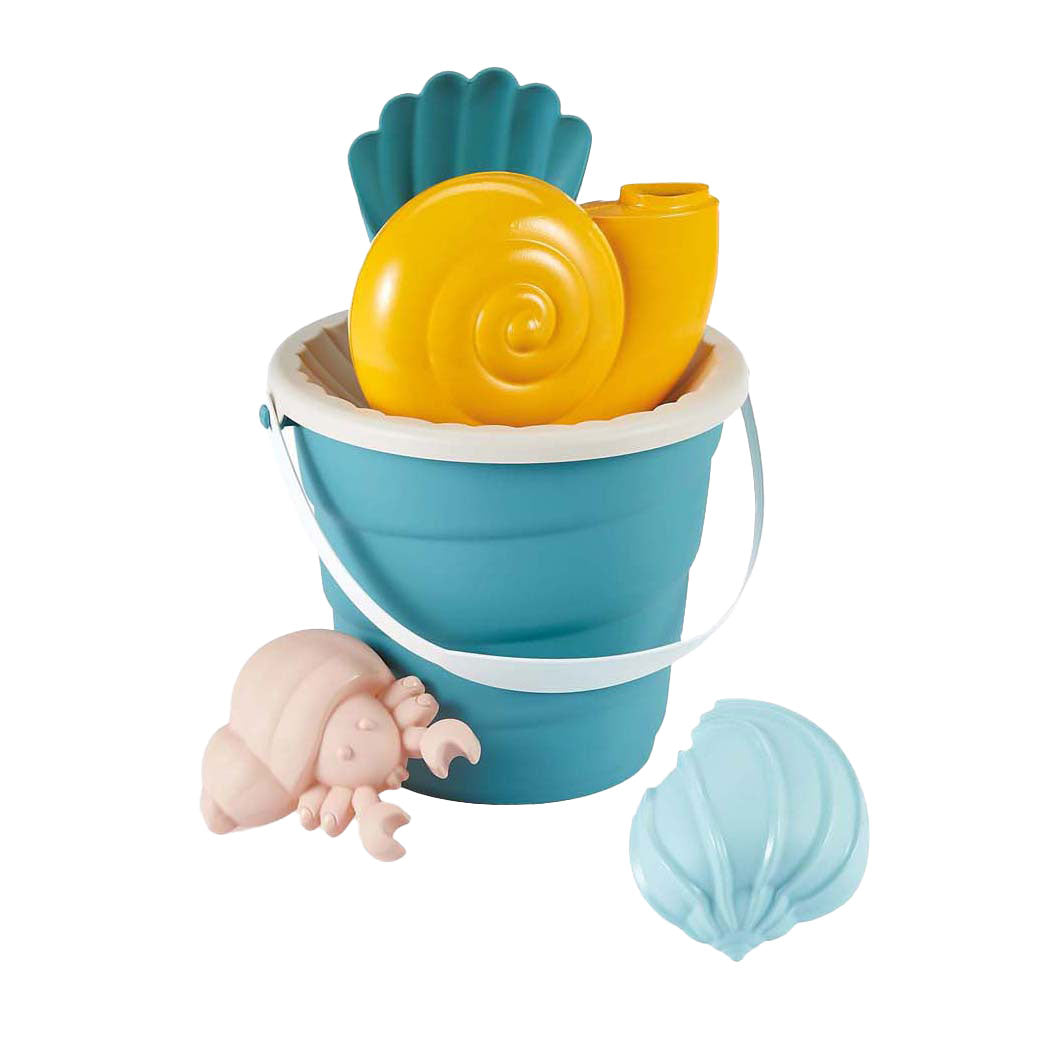 Conjunto de cubo más ecológico con formas de arena de mariscos, 6dlg.