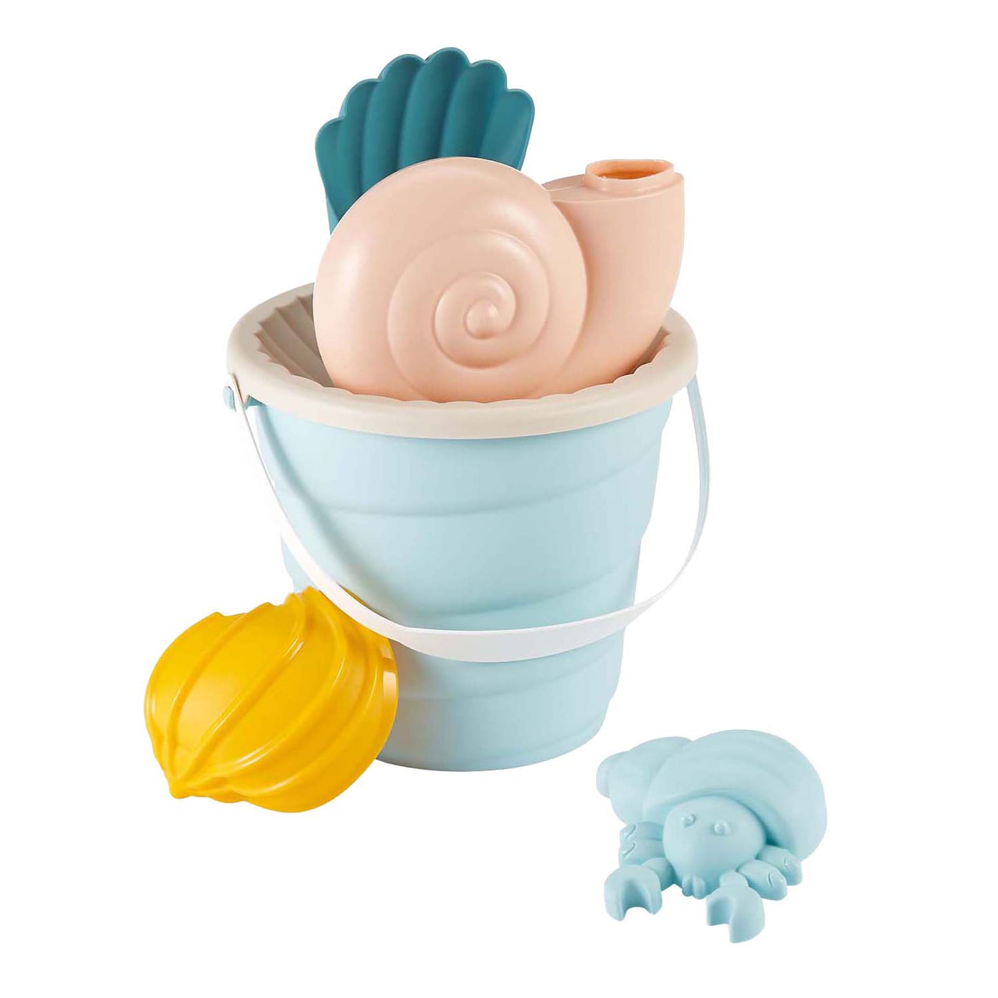 Conjunto de cubo más ecológico con formas de arena de mariscos, 6dlg.