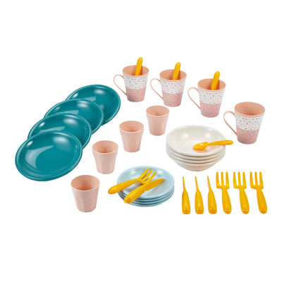 Play Picnic Ecoiffier set con canasta de picnic de cartón, 32dlg.