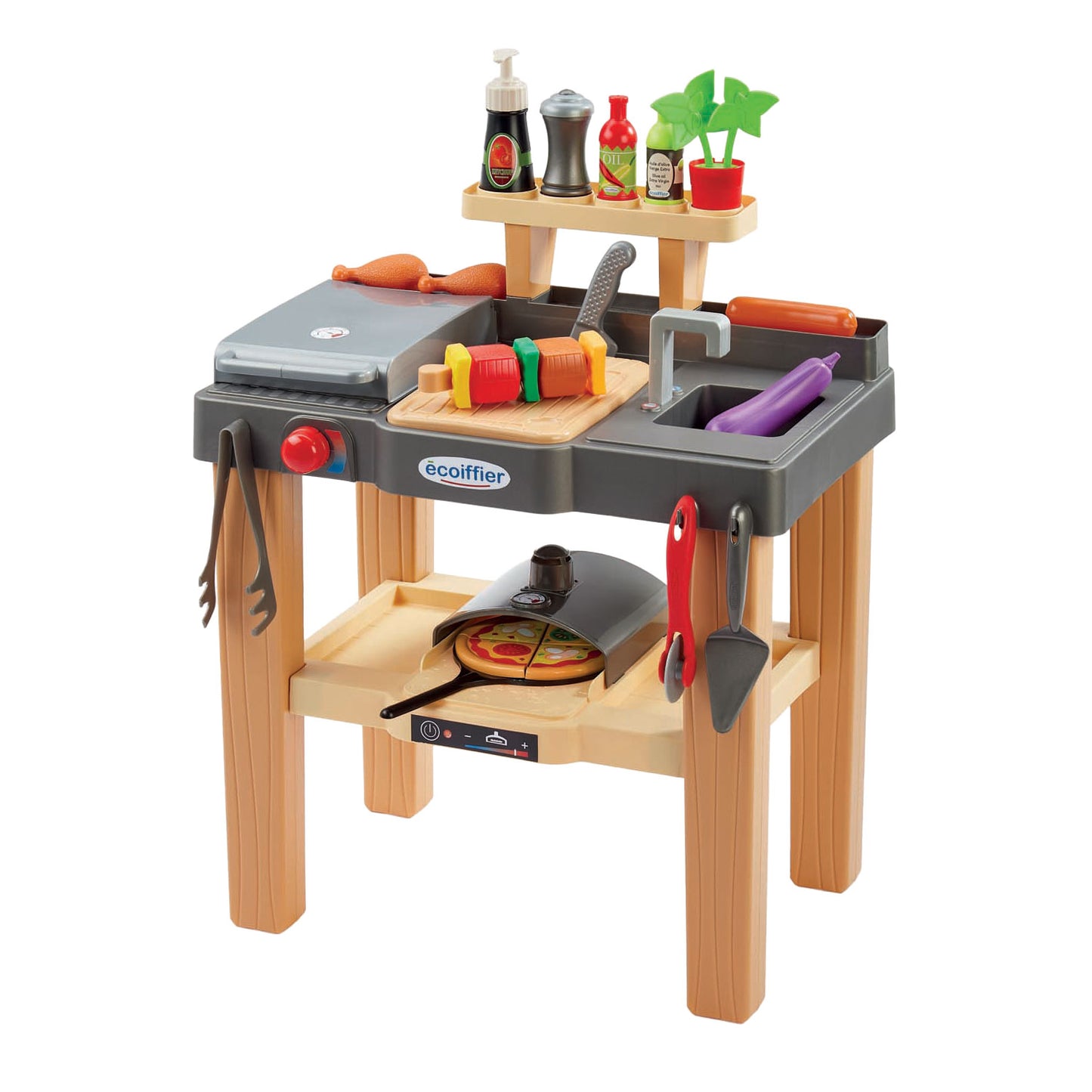 Cucina estiva Ecoiffier con barbecue e forno per pizza, 27dlg.