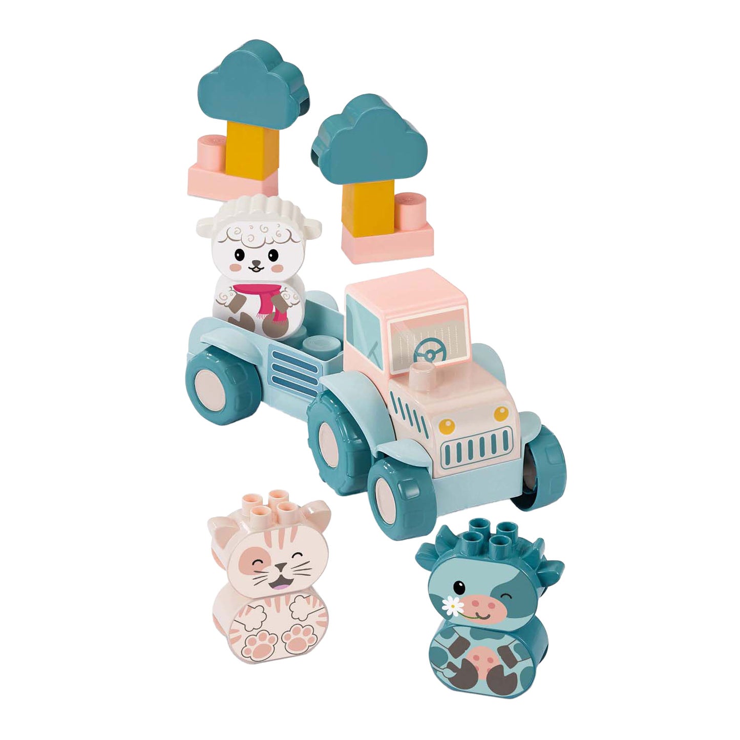 Abrick Ecoiffier Baby Mi primer tractor con animales divertidos, 25dlg.